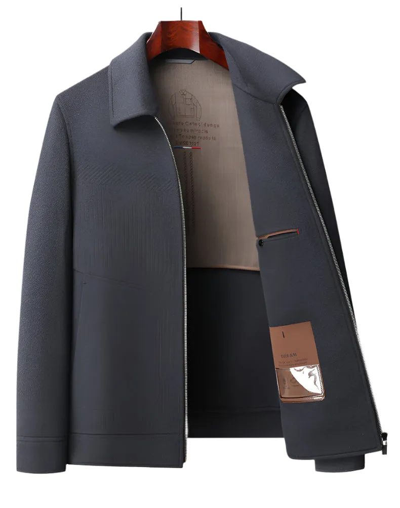 Men's 100% Pure Wool Double-Faced Jacket | Luxury Handcrafted Winter Collection