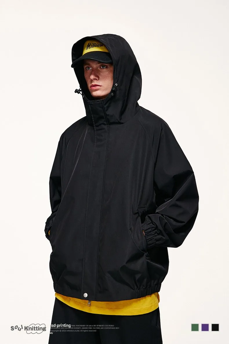 Men's | 3 Colors Minimalist Zipper Jacket 2024 Spring New Windproof Hooded Loose Men's Coat Jacket