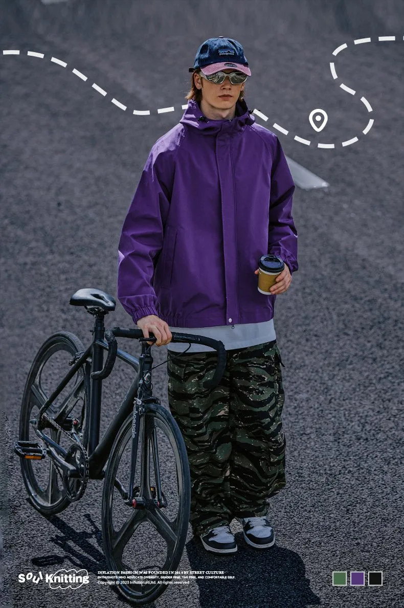 Men's | 3 Colors Minimalist Zipper Jacket 2024 Spring New Windproof Hooded Loose Men's Coat Jacket