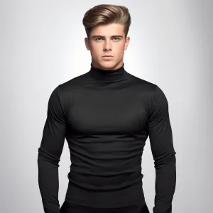 Men's black turtleneck C77