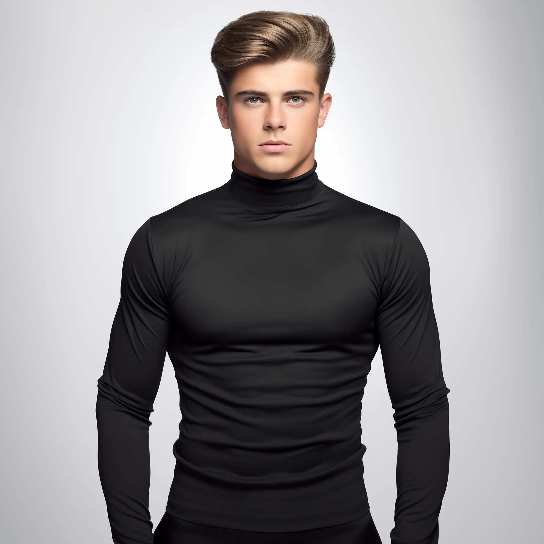 Men's black turtleneck C77