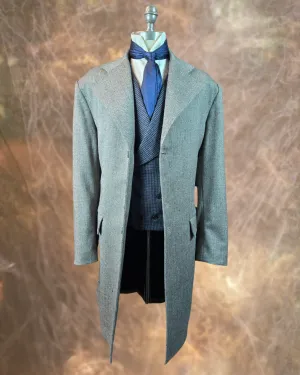 Men's Frock Coat - Pale Grey Herringbone