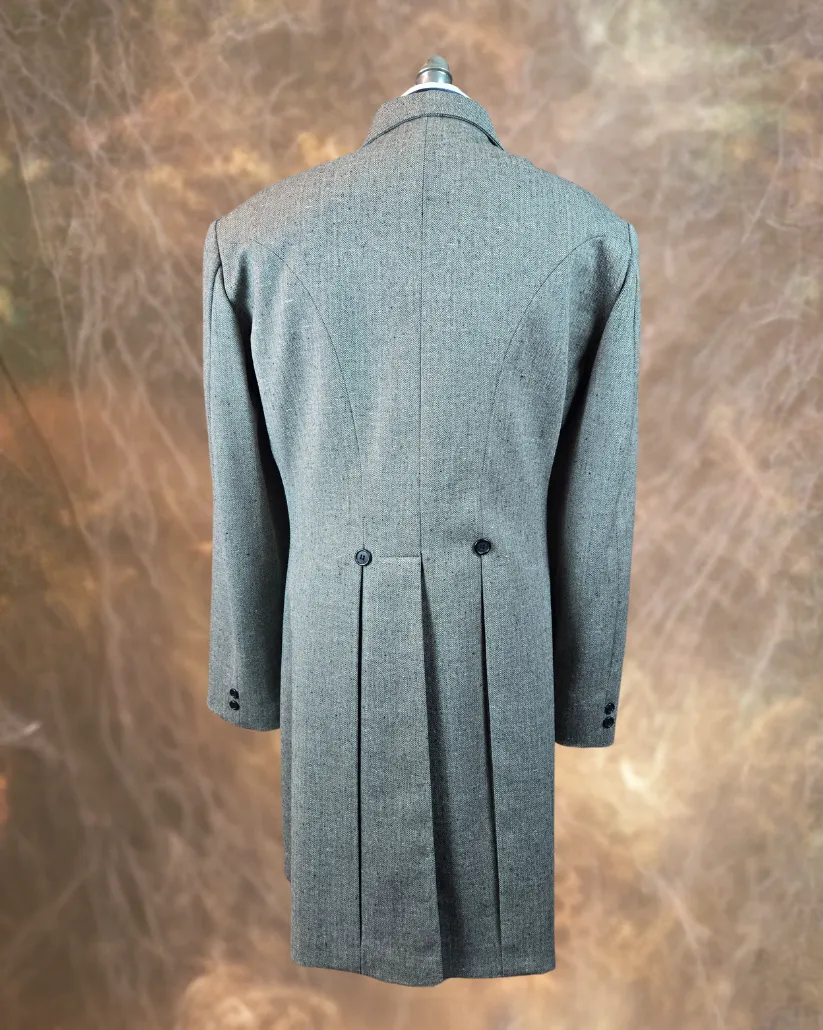 Men's Frock Coat - Pale Grey Herringbone