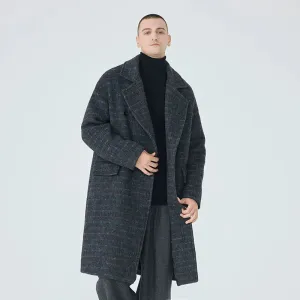 Men's Wool Plaid Overcoat