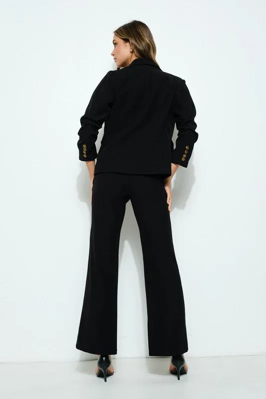 Metal Single Button Tailored Blazer Jacket (2 Color Ways)