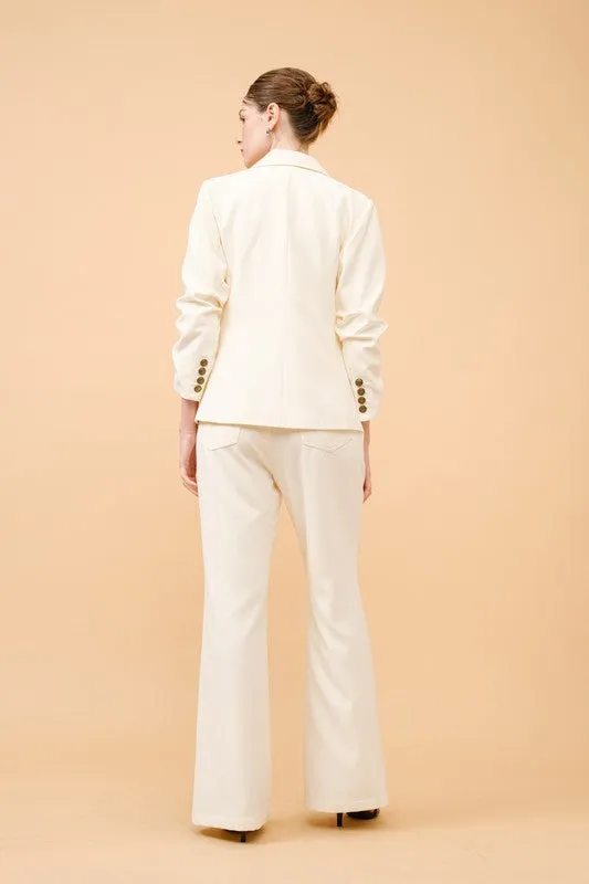 Metal Single Button Tailored Blazer Jacket (2 Color Ways)