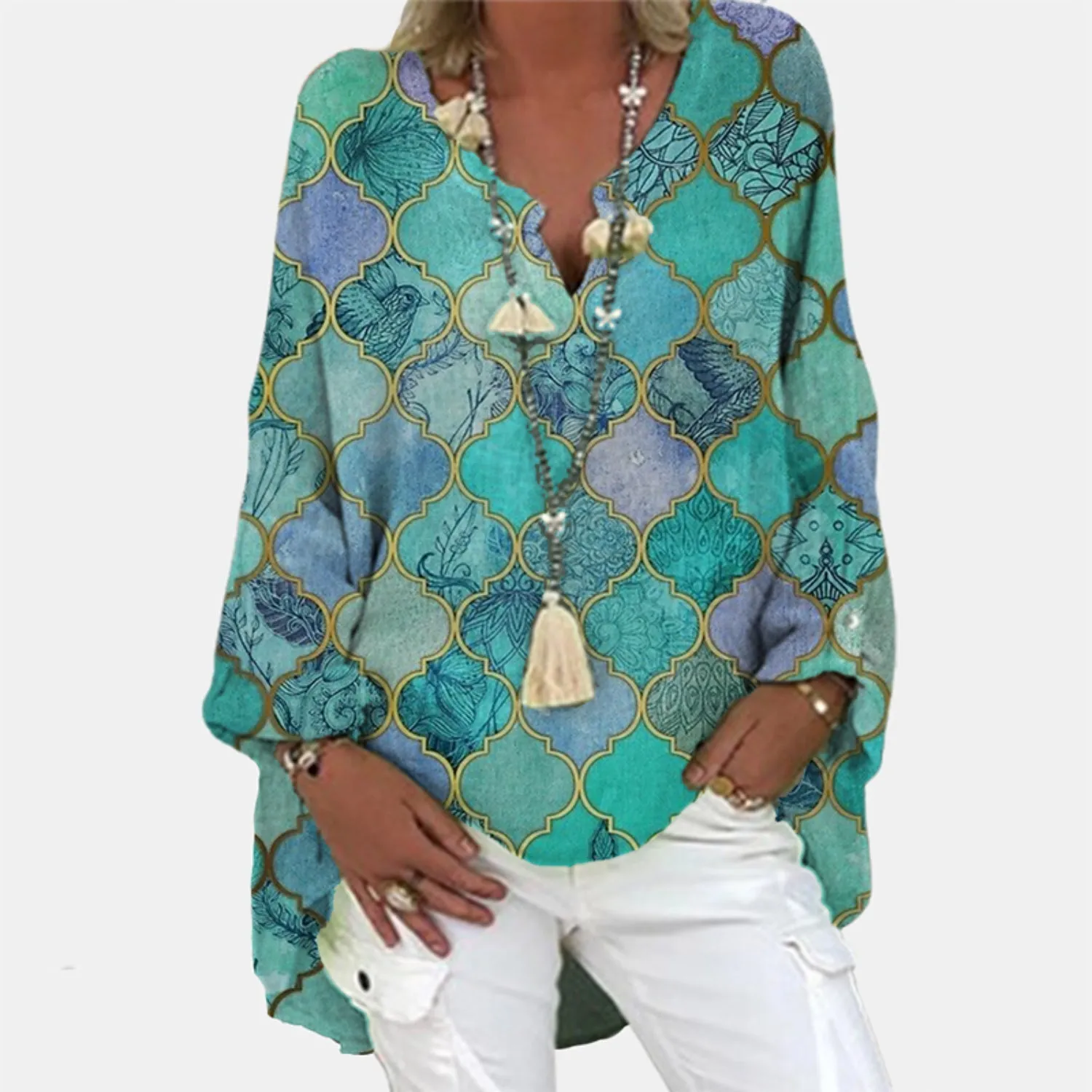 MiaMilana - Stylish linen ladies blouse
