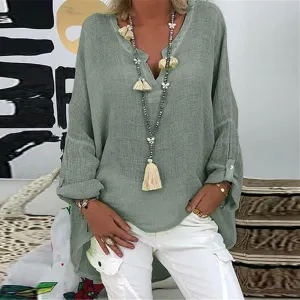MiaMilana - Stylish linen ladies blouse