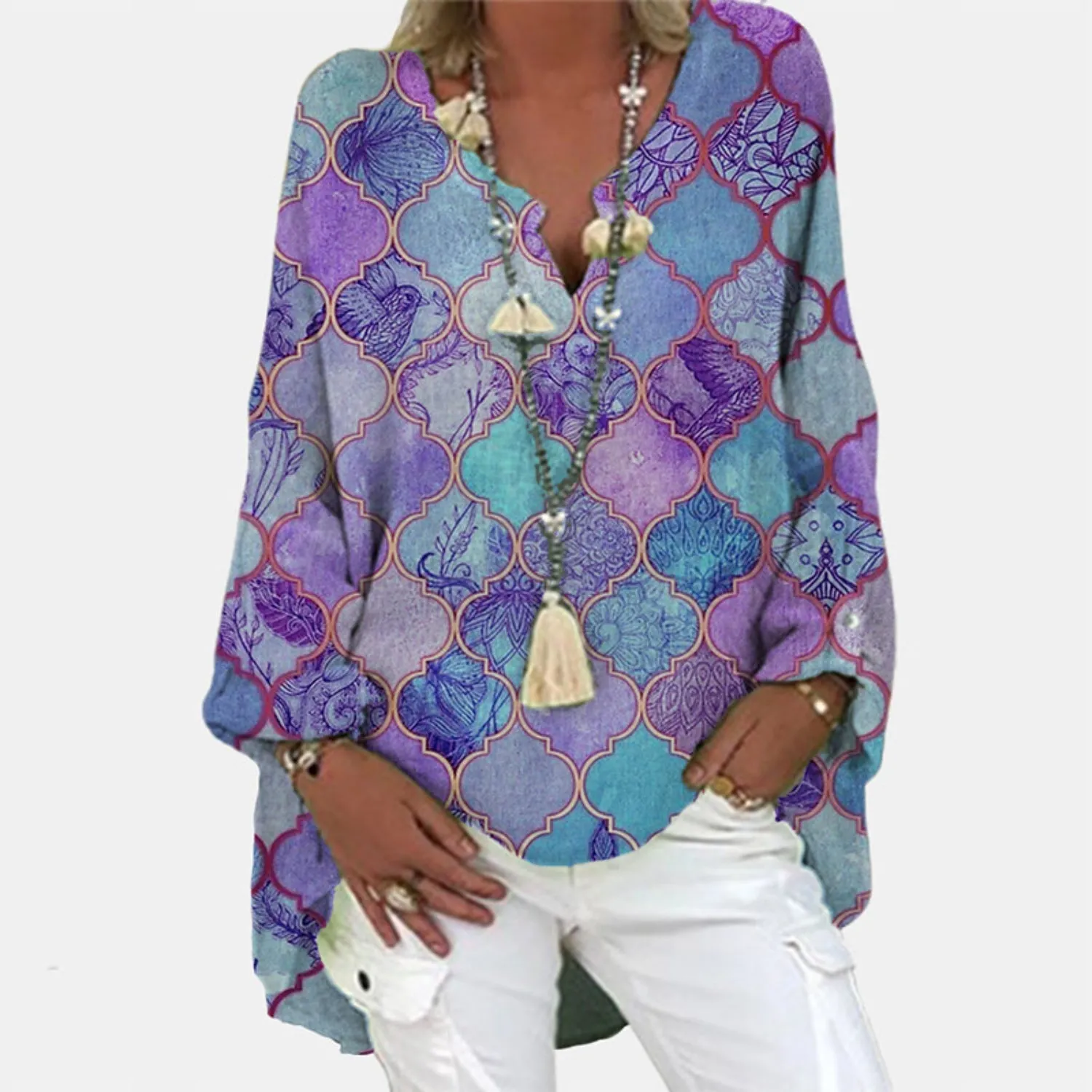 MiaMilana - Stylish linen ladies blouse