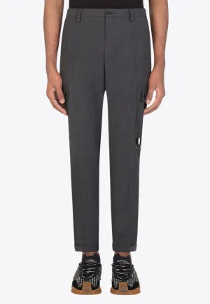 Micro Patterned Wool Cargo Pants