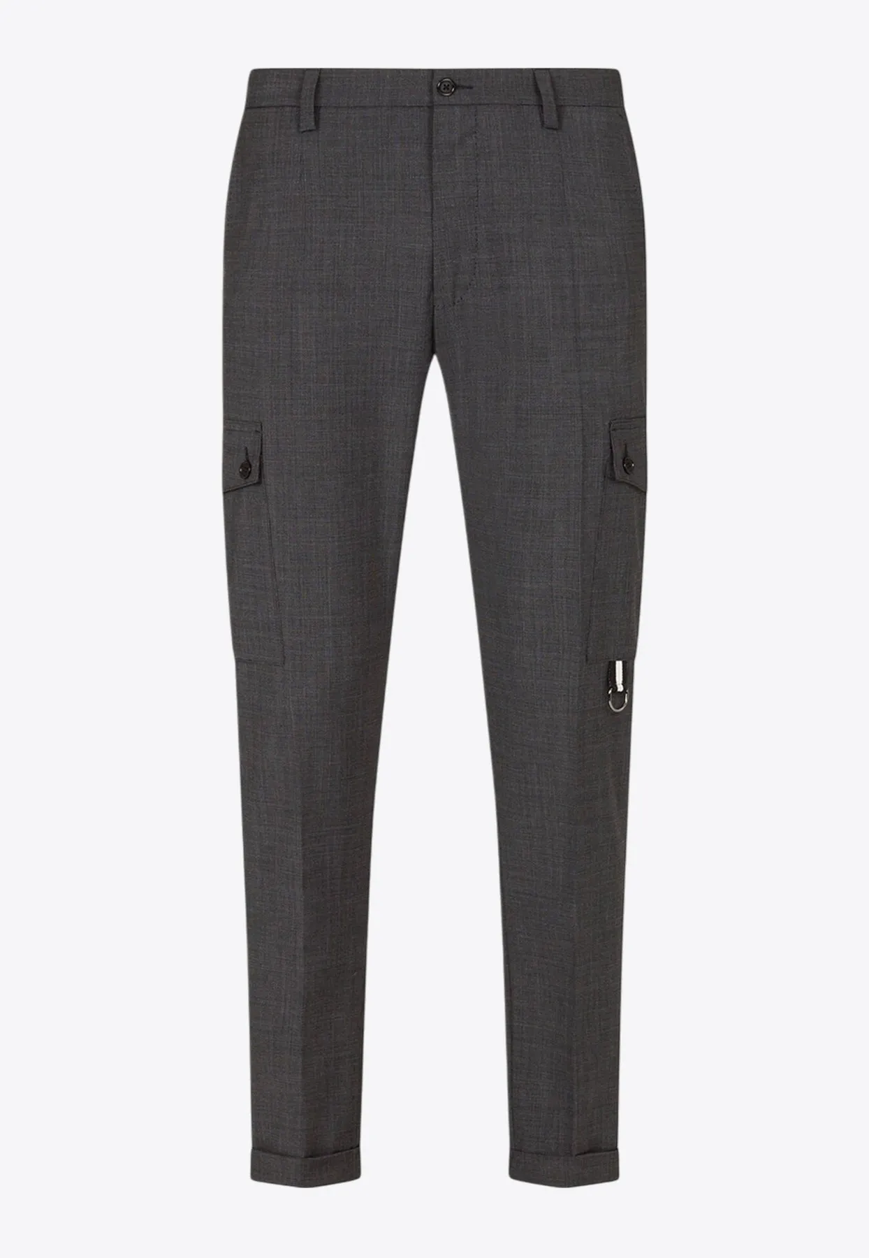 Micro Patterned Wool Cargo Pants
