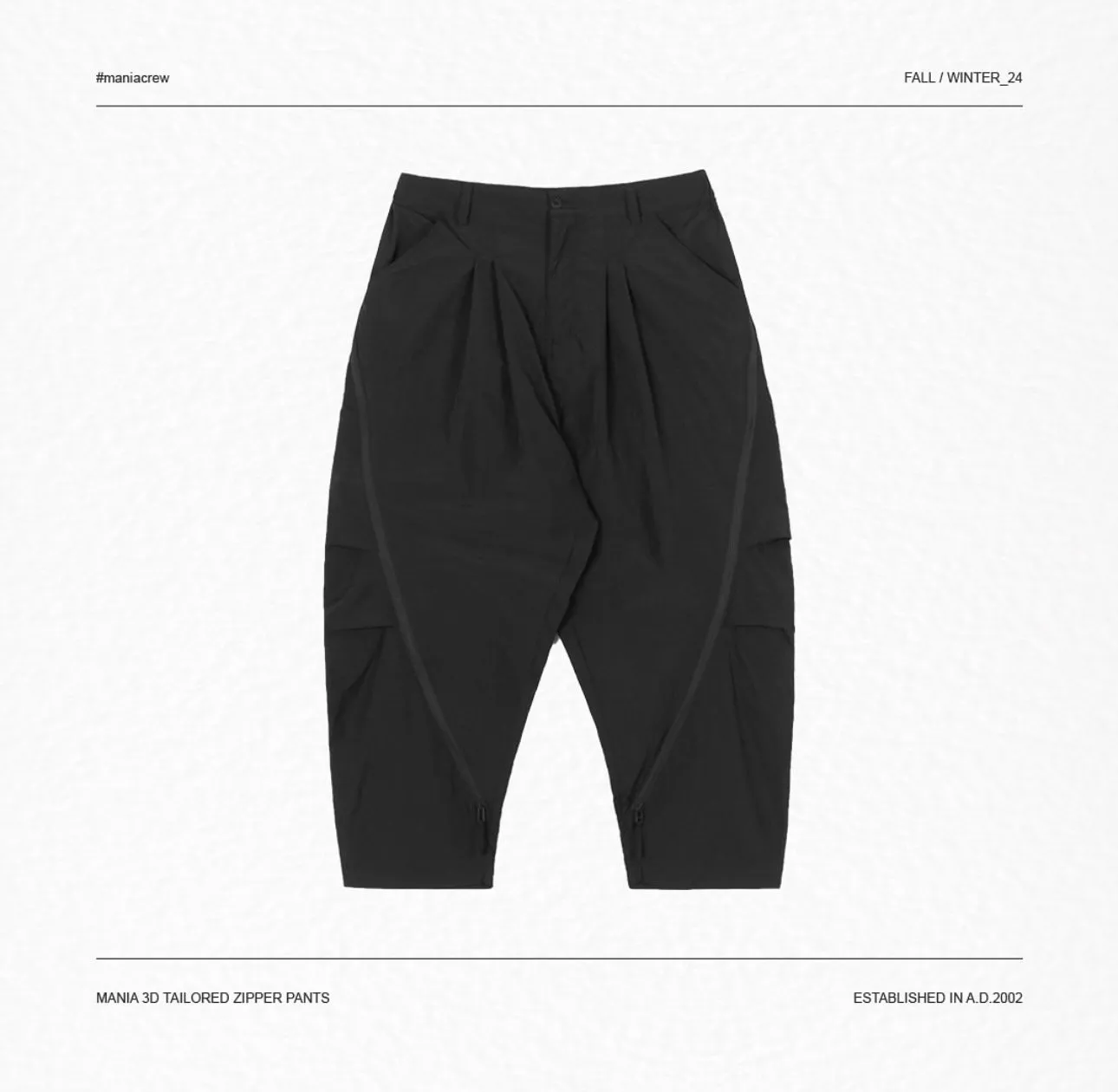 MINIA 24FW 3D TAILORED ZIPPER PANTS