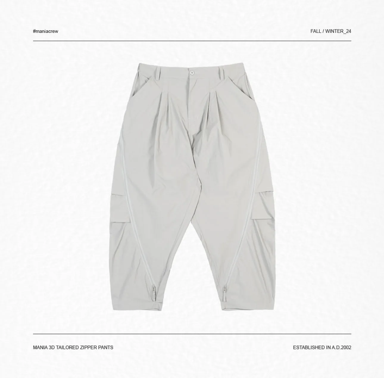 MINIA 24FW 3D TAILORED ZIPPER PANTS