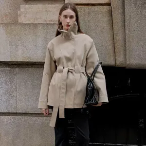 Minimalist Beige Trench Coat