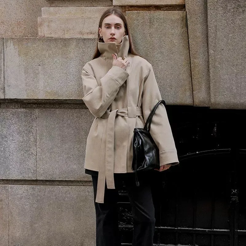 Minimalist Beige Trench Coat