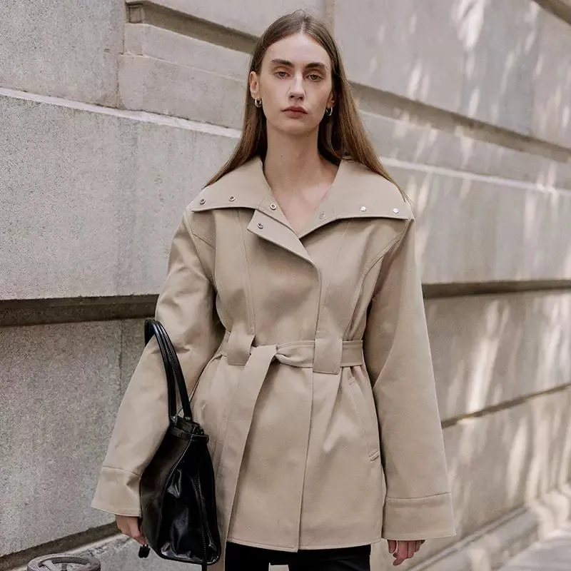 Minimalist Beige Trench Coat