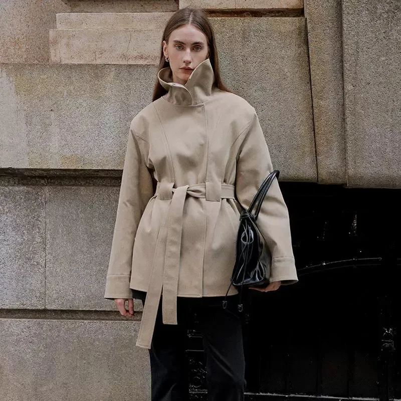 Minimalist Beige Trench Coat