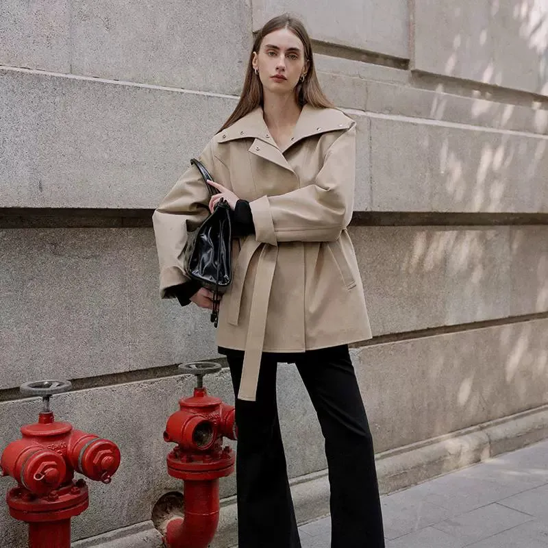 Minimalist Beige Trench Coat