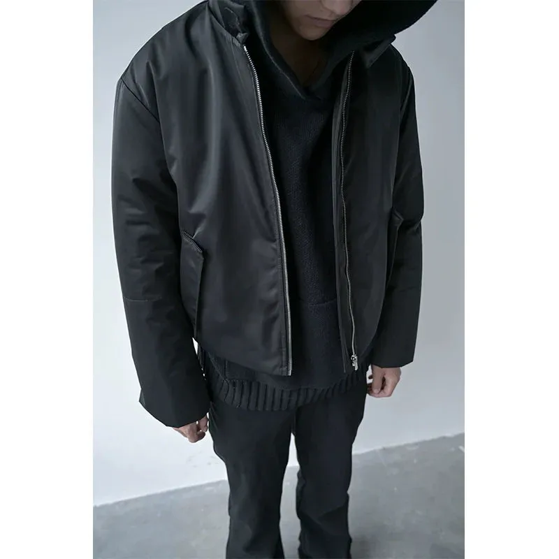Minimalist Black Zipper Jacket
