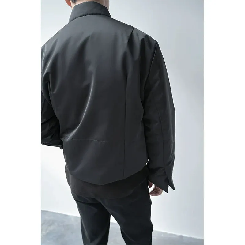 Minimalist Black Zipper Jacket