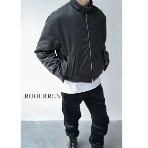 Minimalist Black Zipper Jacket