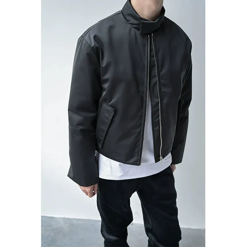 Minimalist Black Zipper Jacket