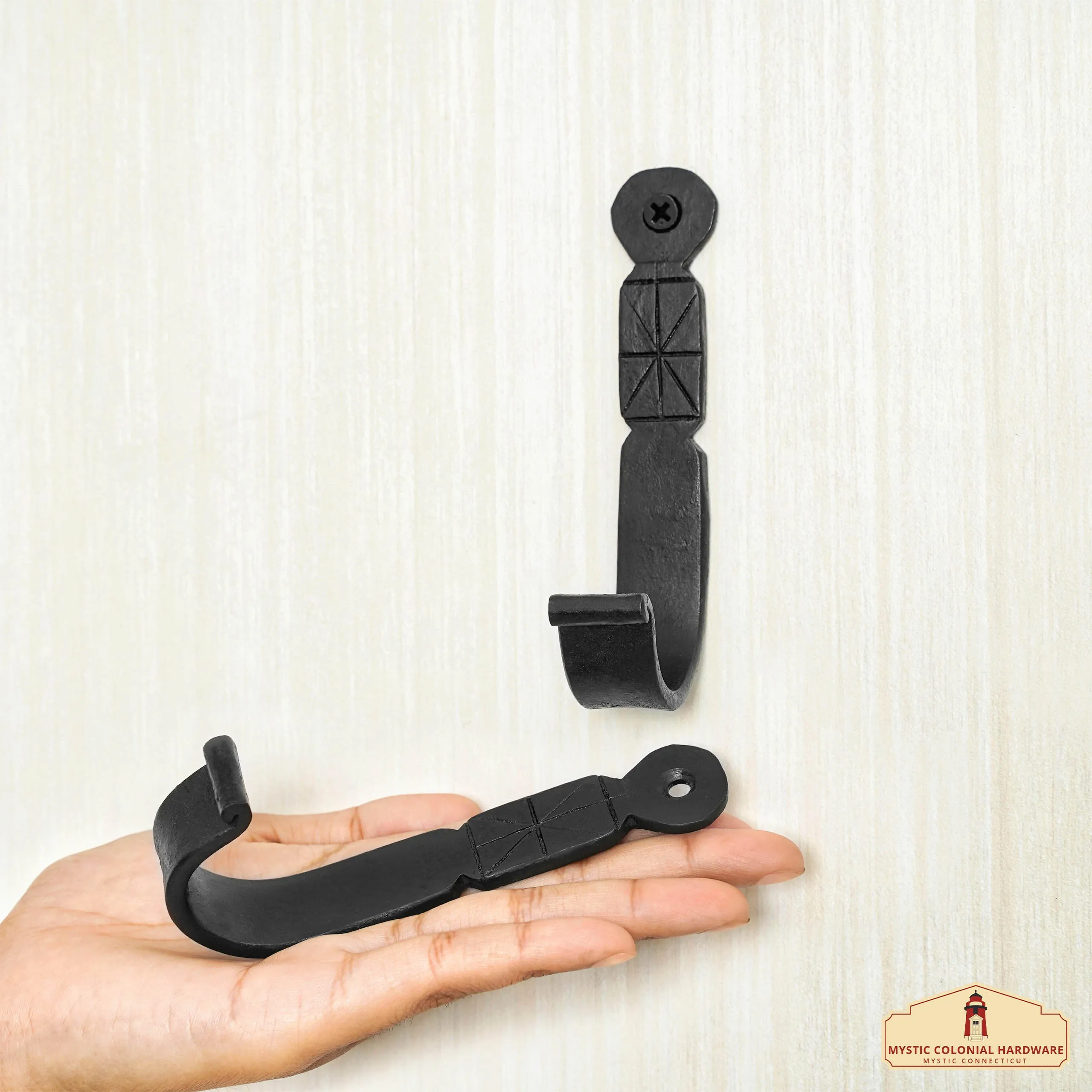 Minimalist Cast Iron Wall Hook – Set of 2
