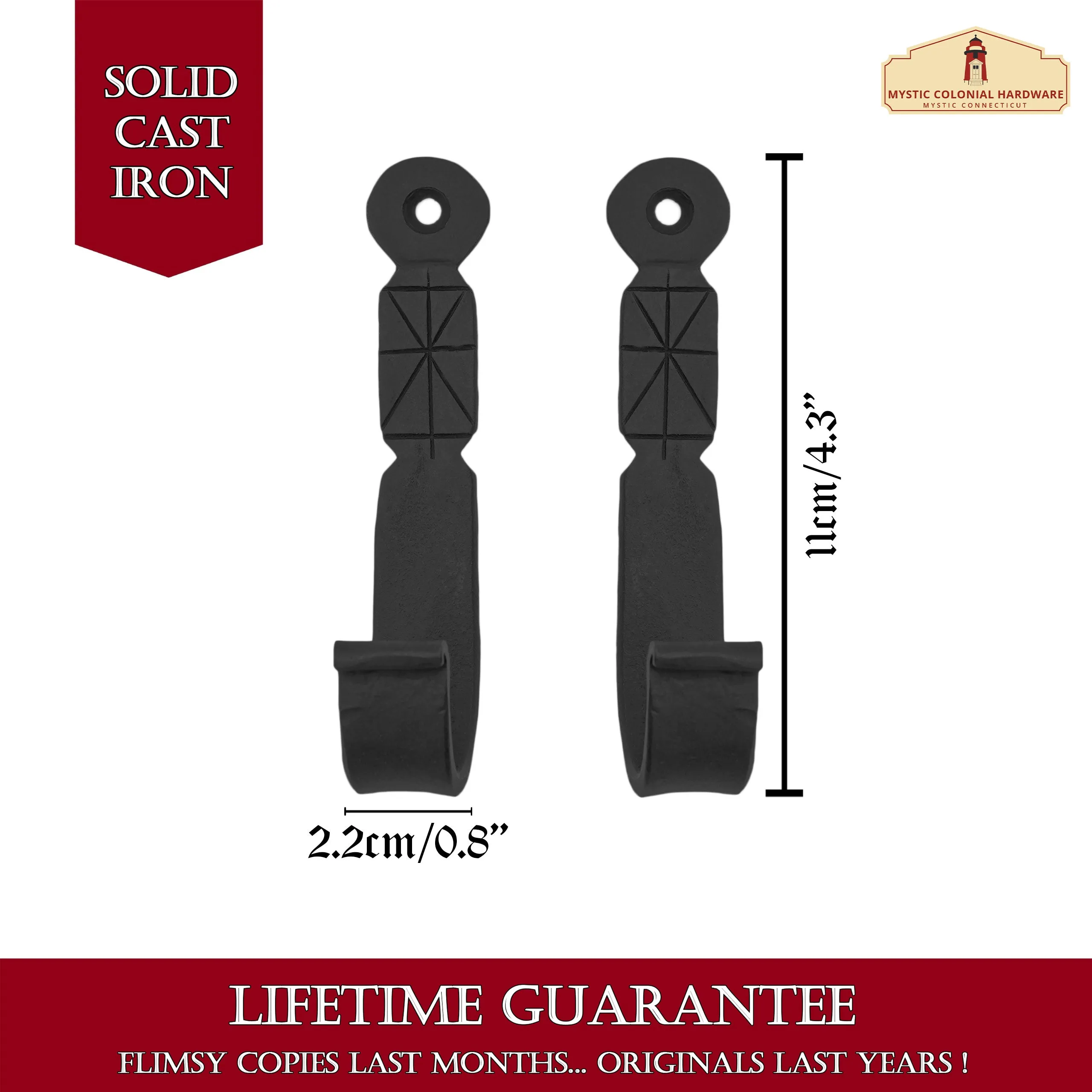 Minimalist Cast Iron Wall Hook – Set of 2