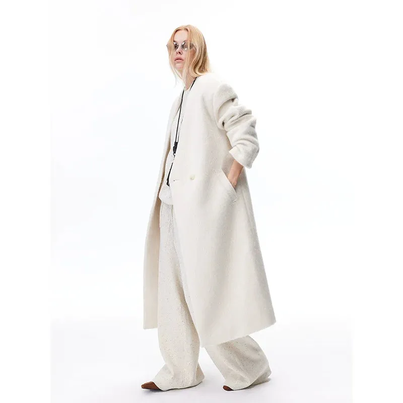 Minimalist Double-Breasted Wool Coat