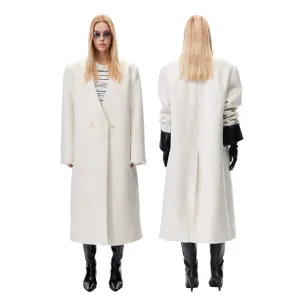 Minimalist Double-Breasted Wool Coat