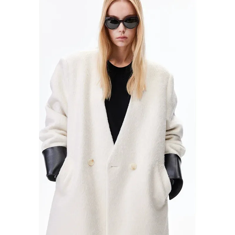 Minimalist Double-Breasted Wool Coat