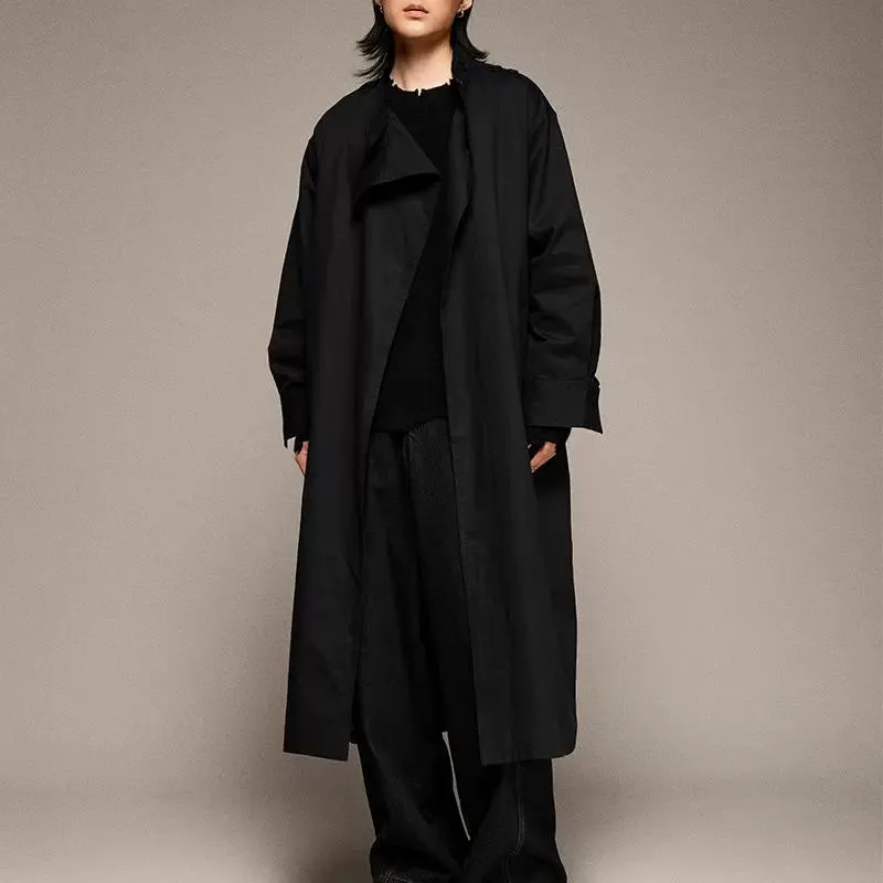 Minimalist Stand Collar Trench Coat