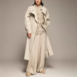 Minimalist Stand Collar Trench Coat