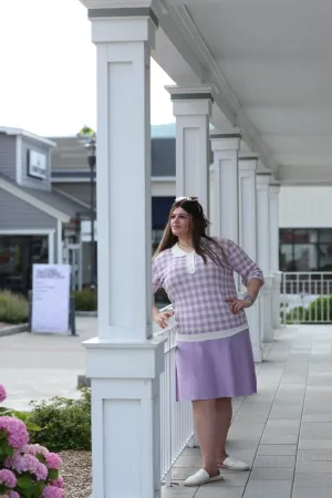 MM PURPLE LABEL LIGHT KNIT POLO T : SUMMER CHECKERED (PLUS SIZE) From Mia Mod