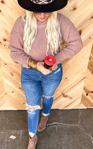 Mock Neck Knit Sweater - Final Sale
