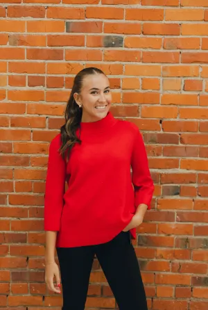 Mock Neck Sweater w/ Bell Sleeves
