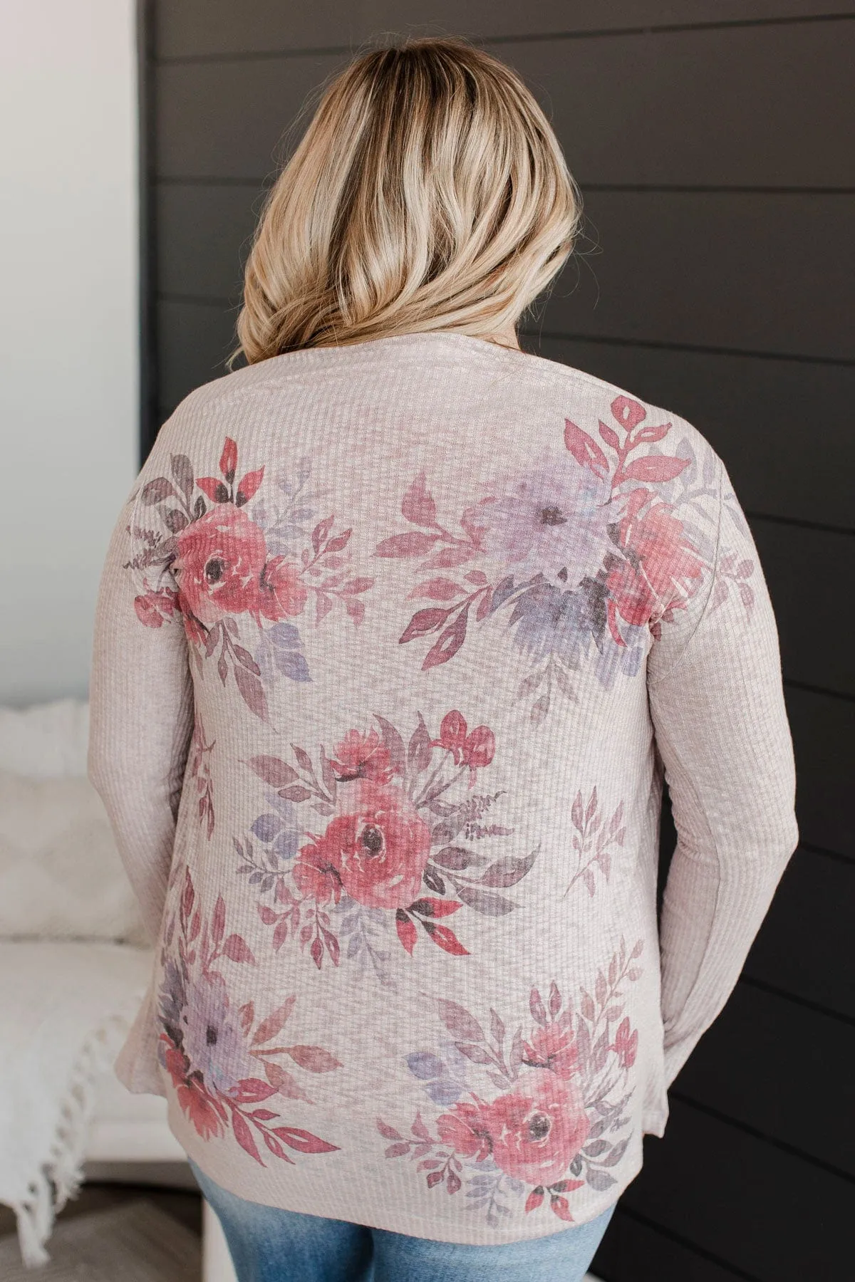 Moments Of Perfection Floral Cardigan- Dusty Lavender