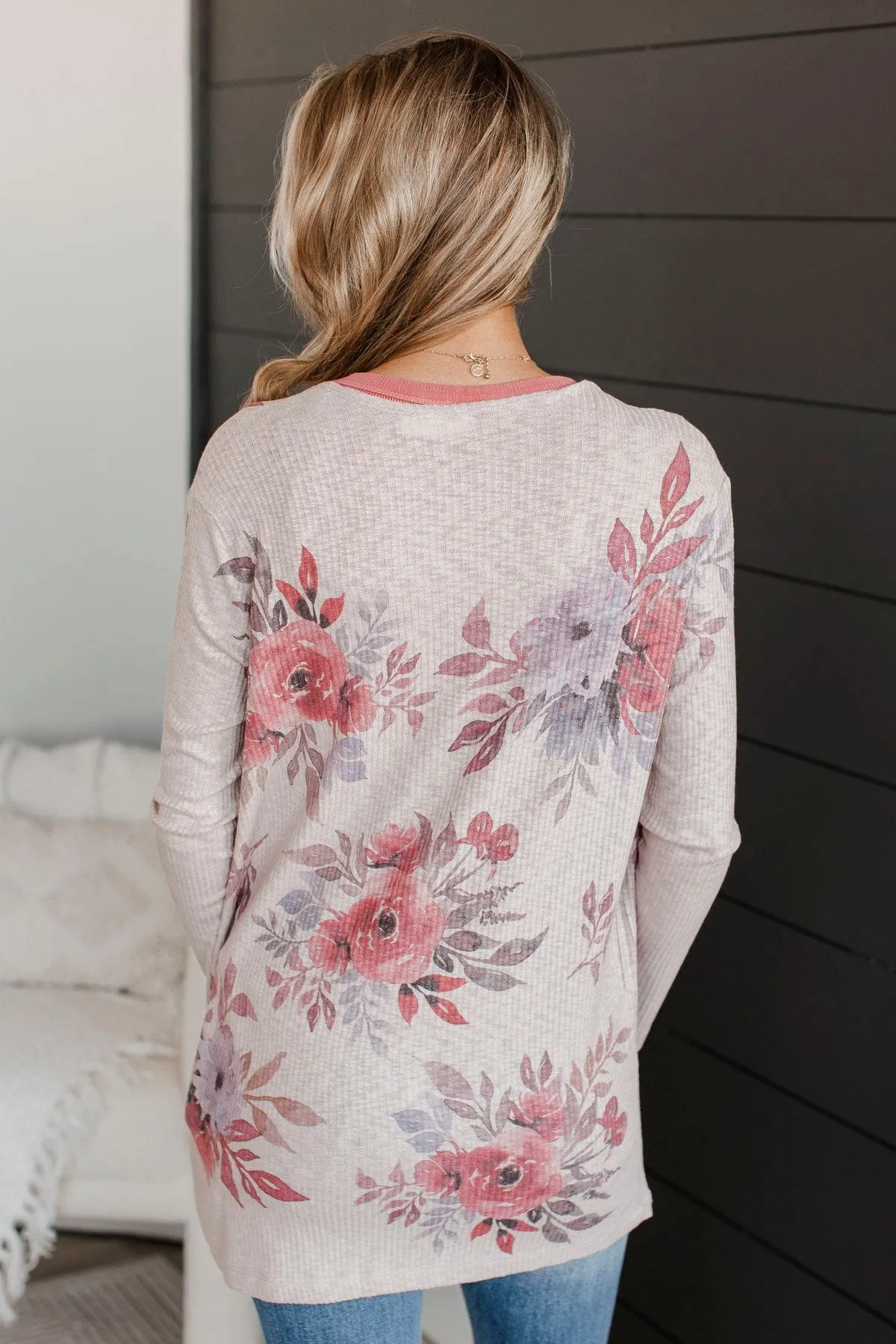 Moments Of Perfection Floral Cardigan- Dusty Lavender