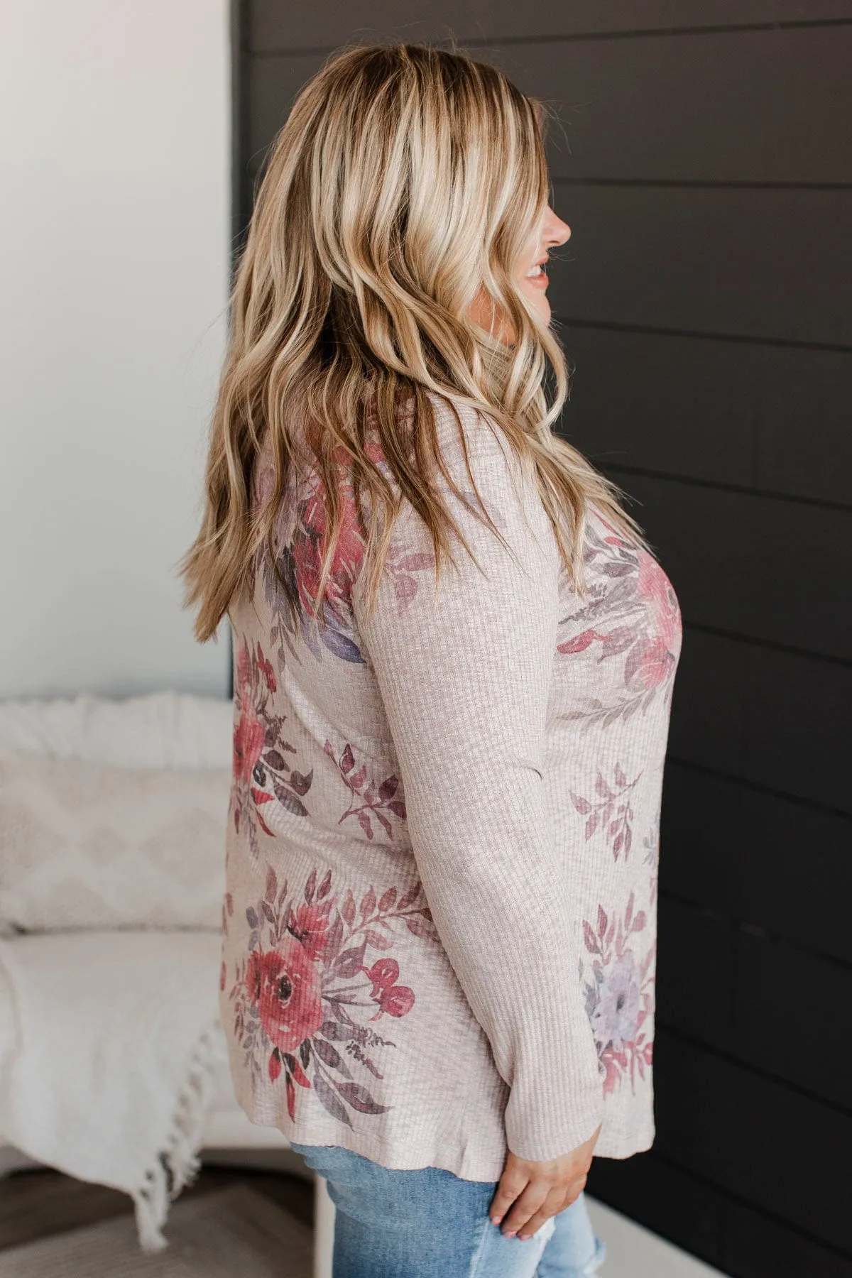 Moments Of Perfection Floral Cardigan- Dusty Lavender