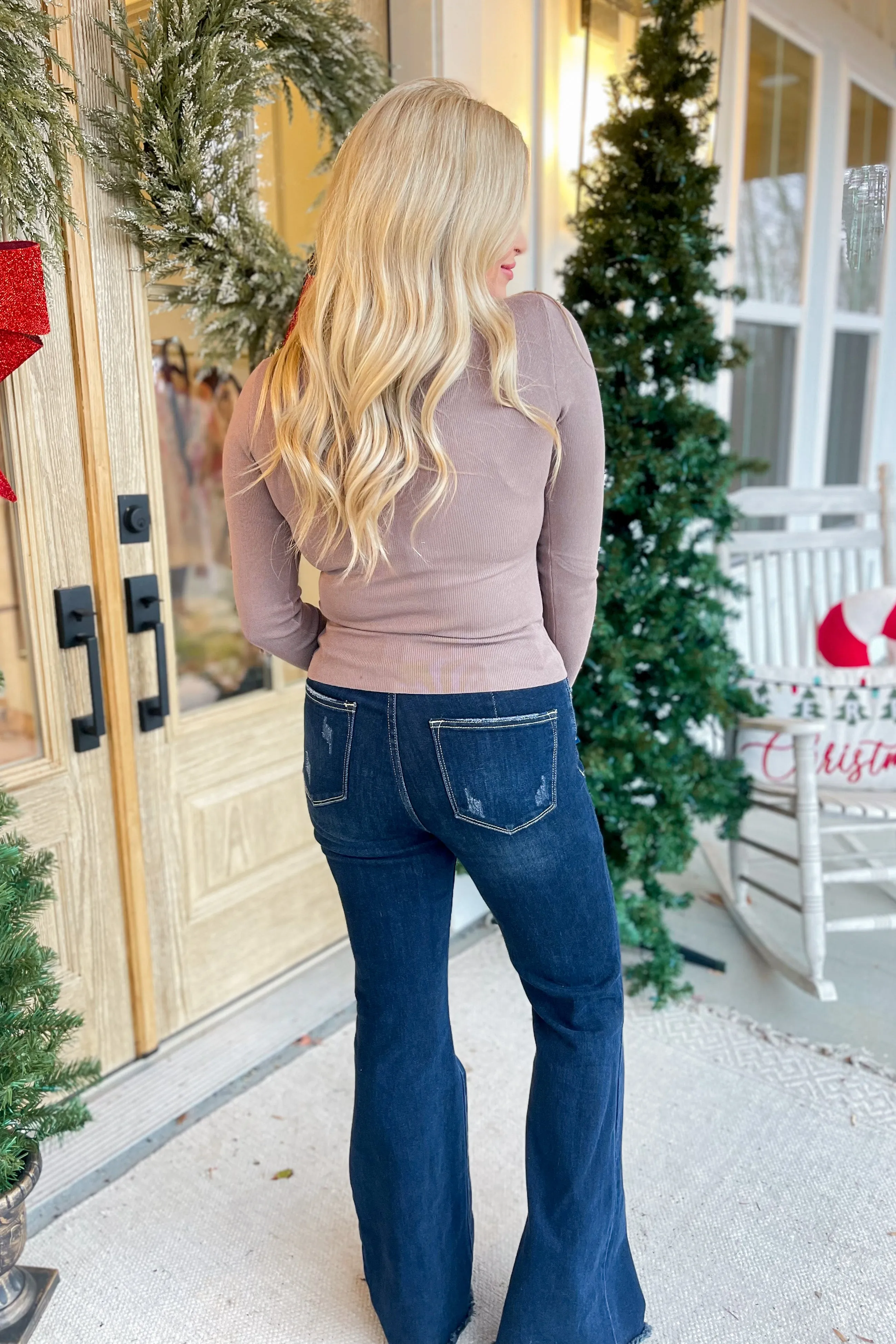 Monica Mock Neck Long Sleeve Fitted Pullover Sweater *FINAL SALE*