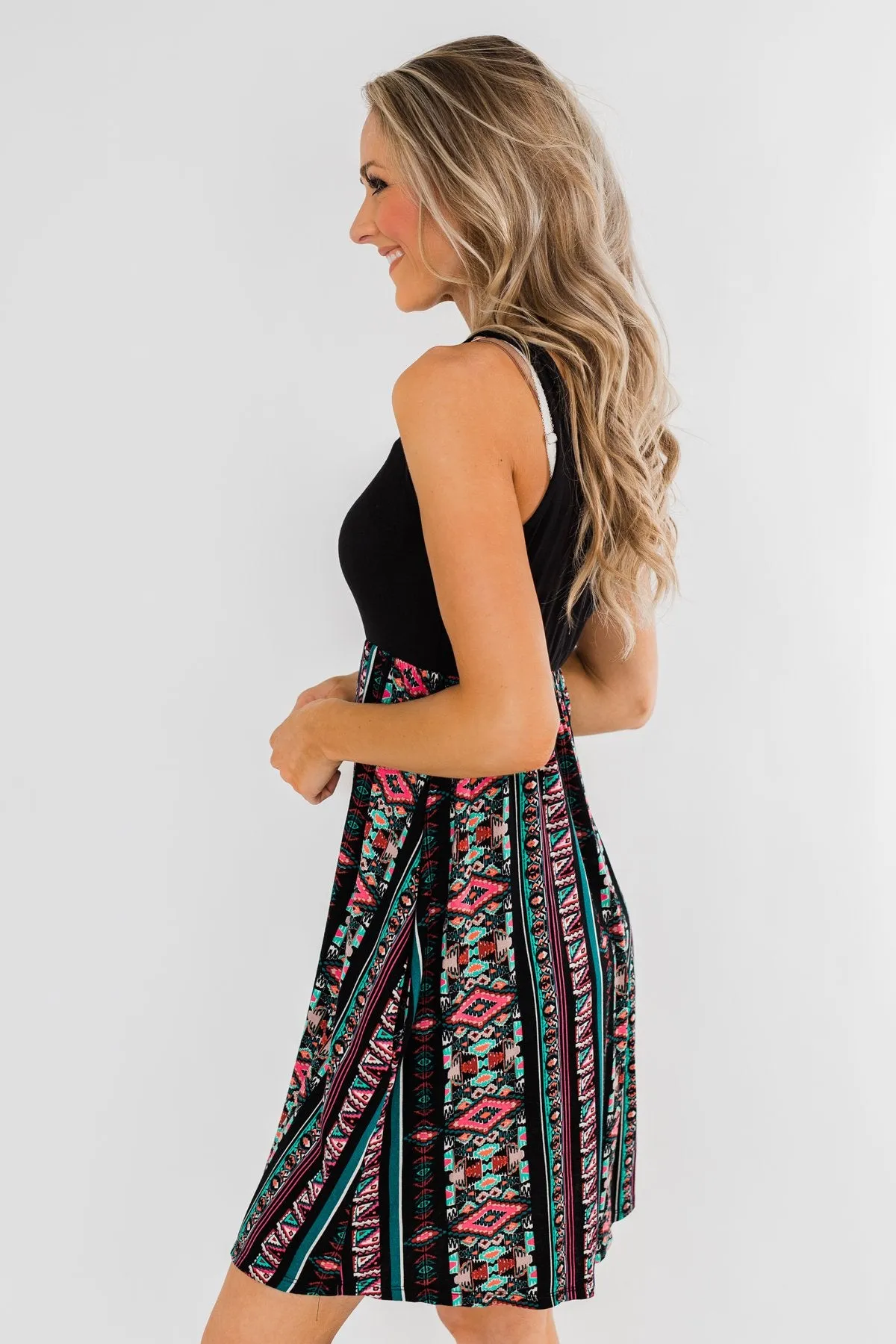 More Of You Aztec Dress- Black