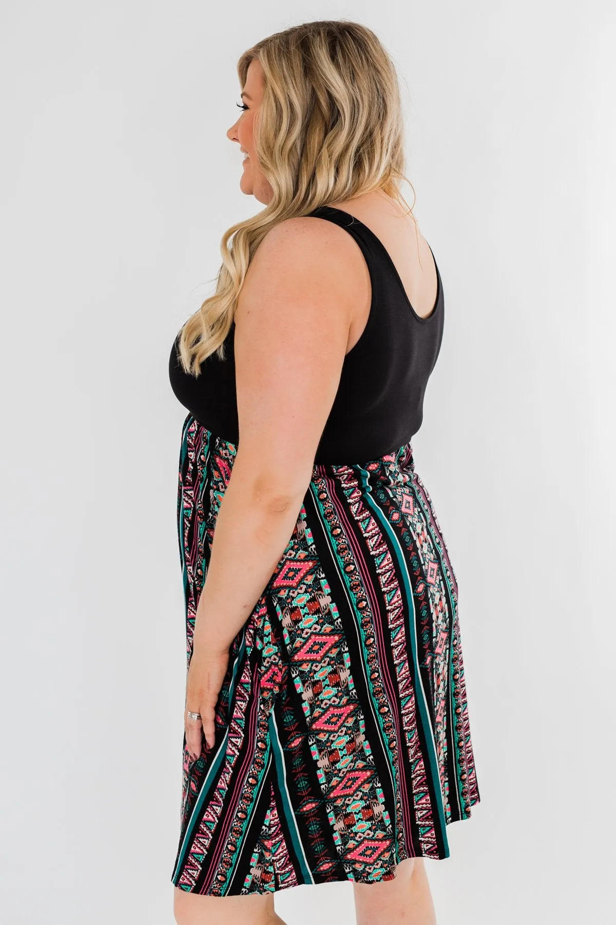 More Of You Aztec Dress- Black