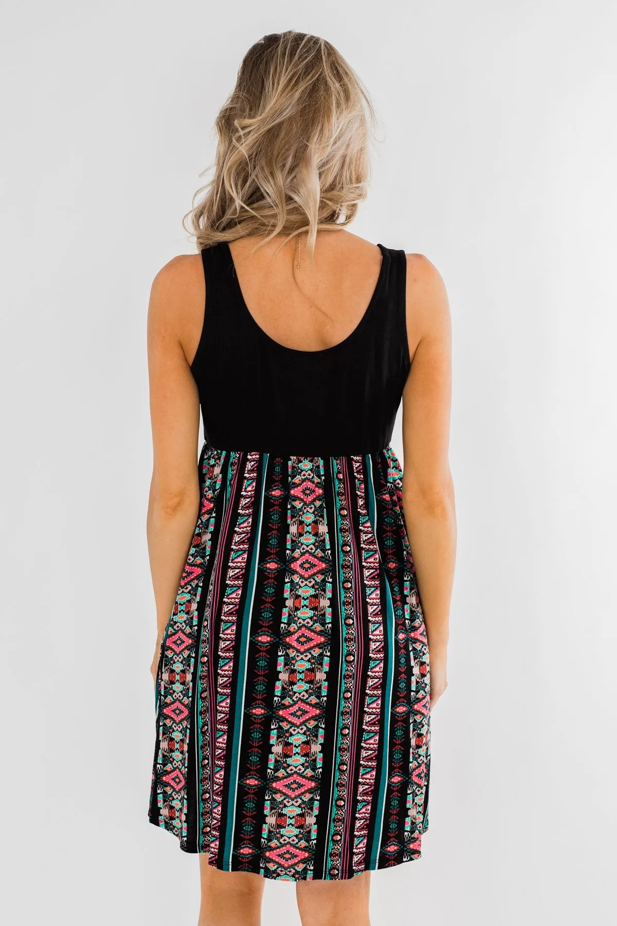 More Of You Aztec Dress- Black