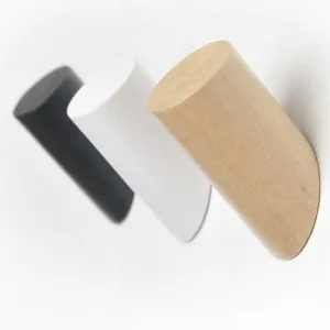Natural Wood Clothes Hanger Wall Mounted Coat Hook Decorative Key Holder Hat Scarf Handbag Storage Hanger Bathroom Rack
