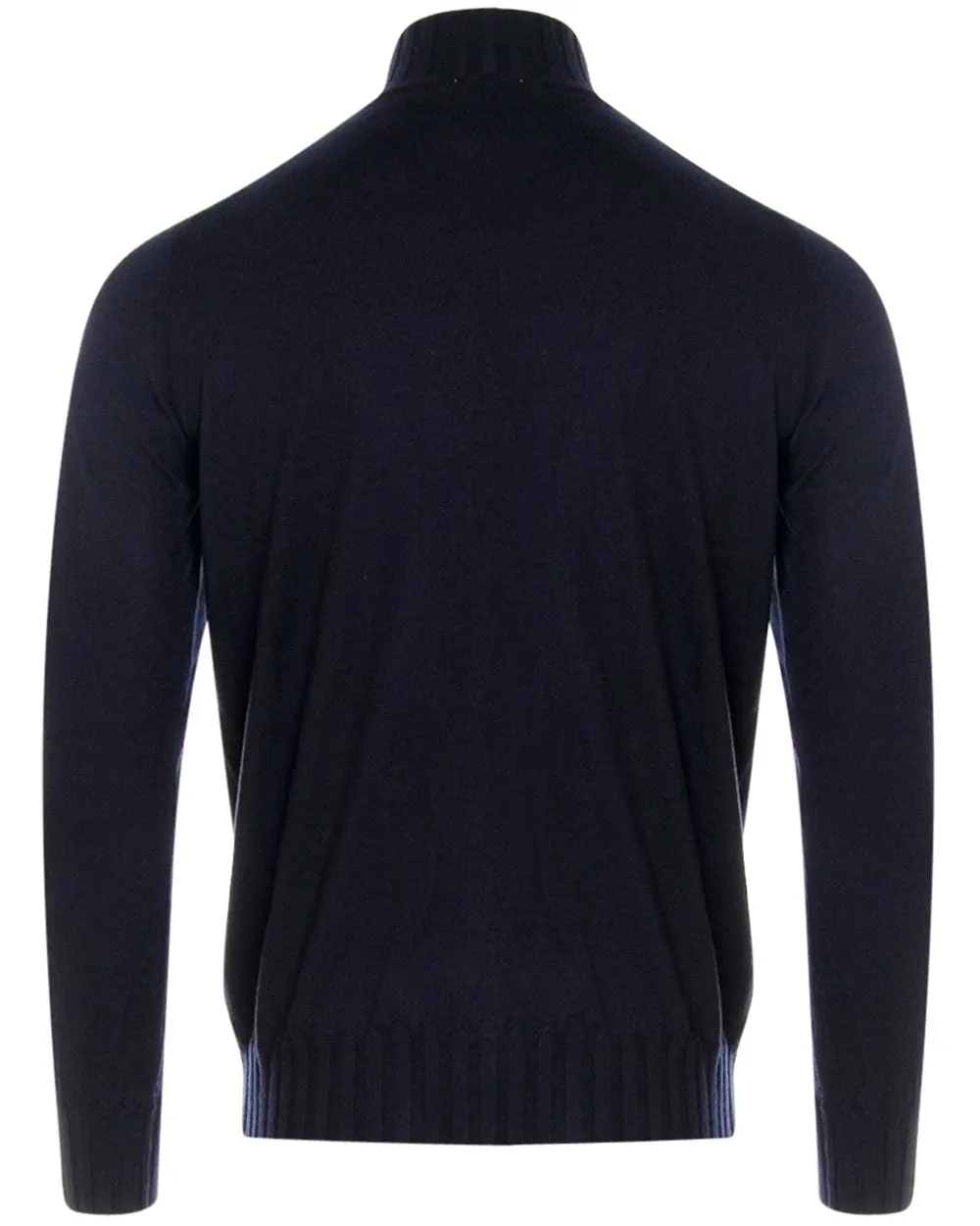Navy Cashmere Full Zip Sweater