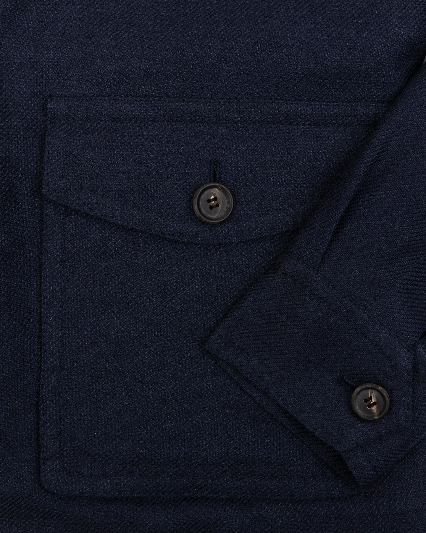 Navy Linen Silk Cotton Safari Jacket