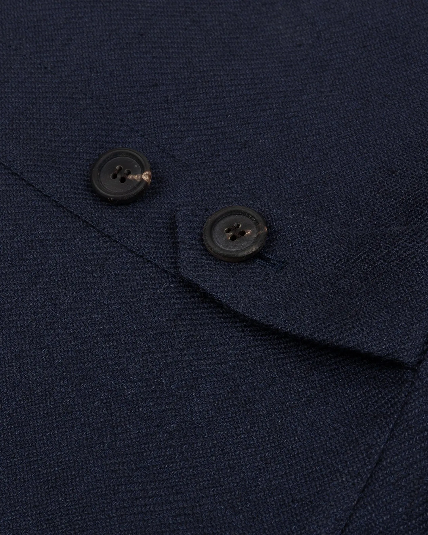 Navy Linen Silk Cotton Safari Jacket