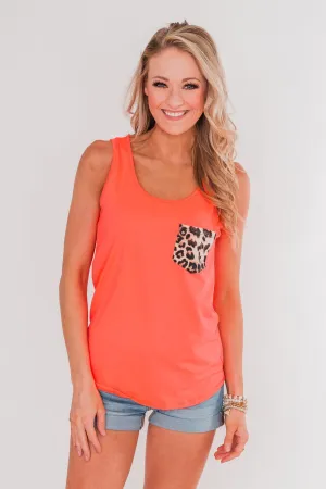 Neon Leopard Pocket Tank Top
