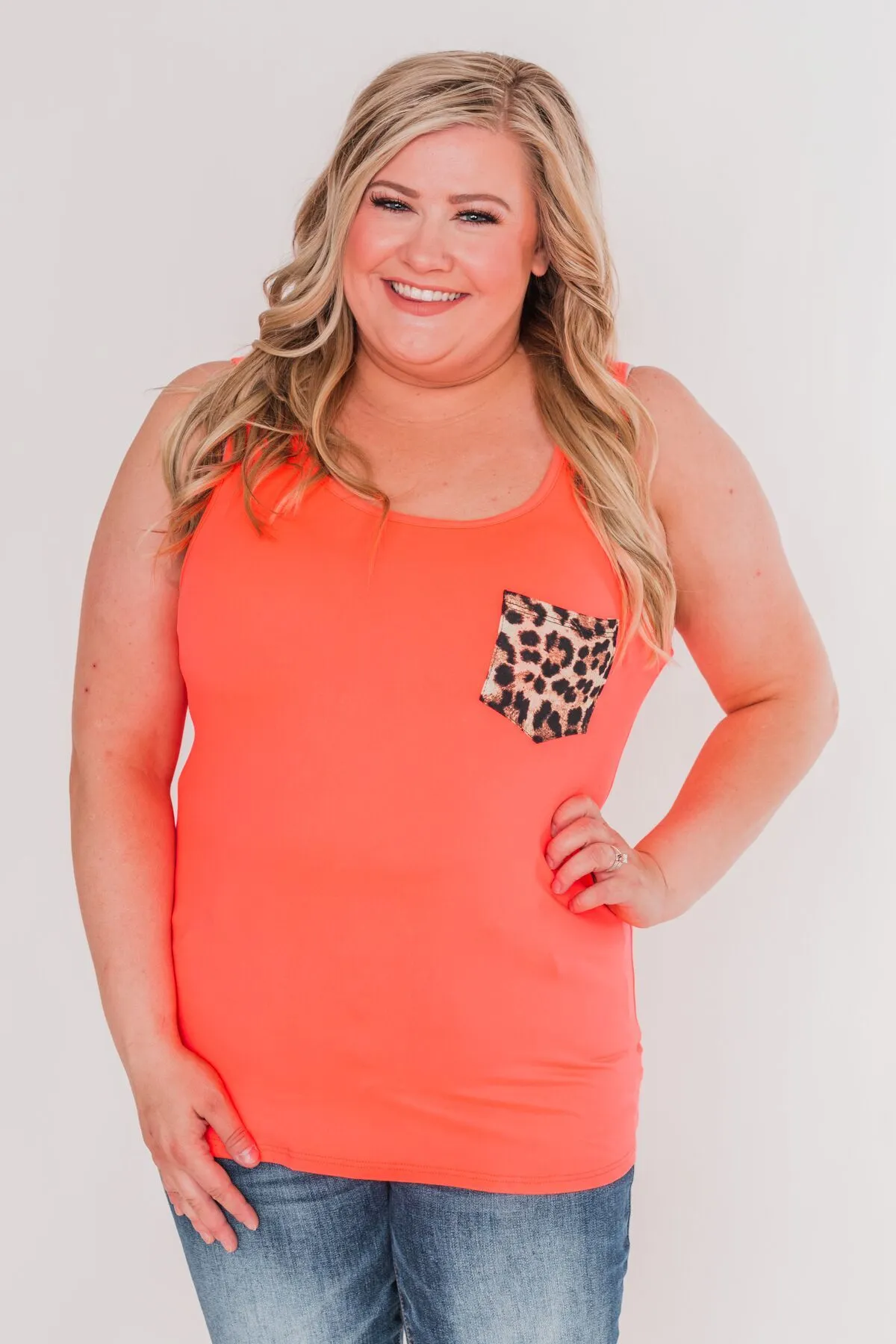 Neon Leopard Pocket Tank Top