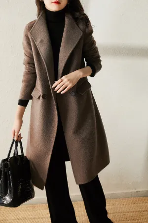New winter ladies  high quality long cashmere wool coat